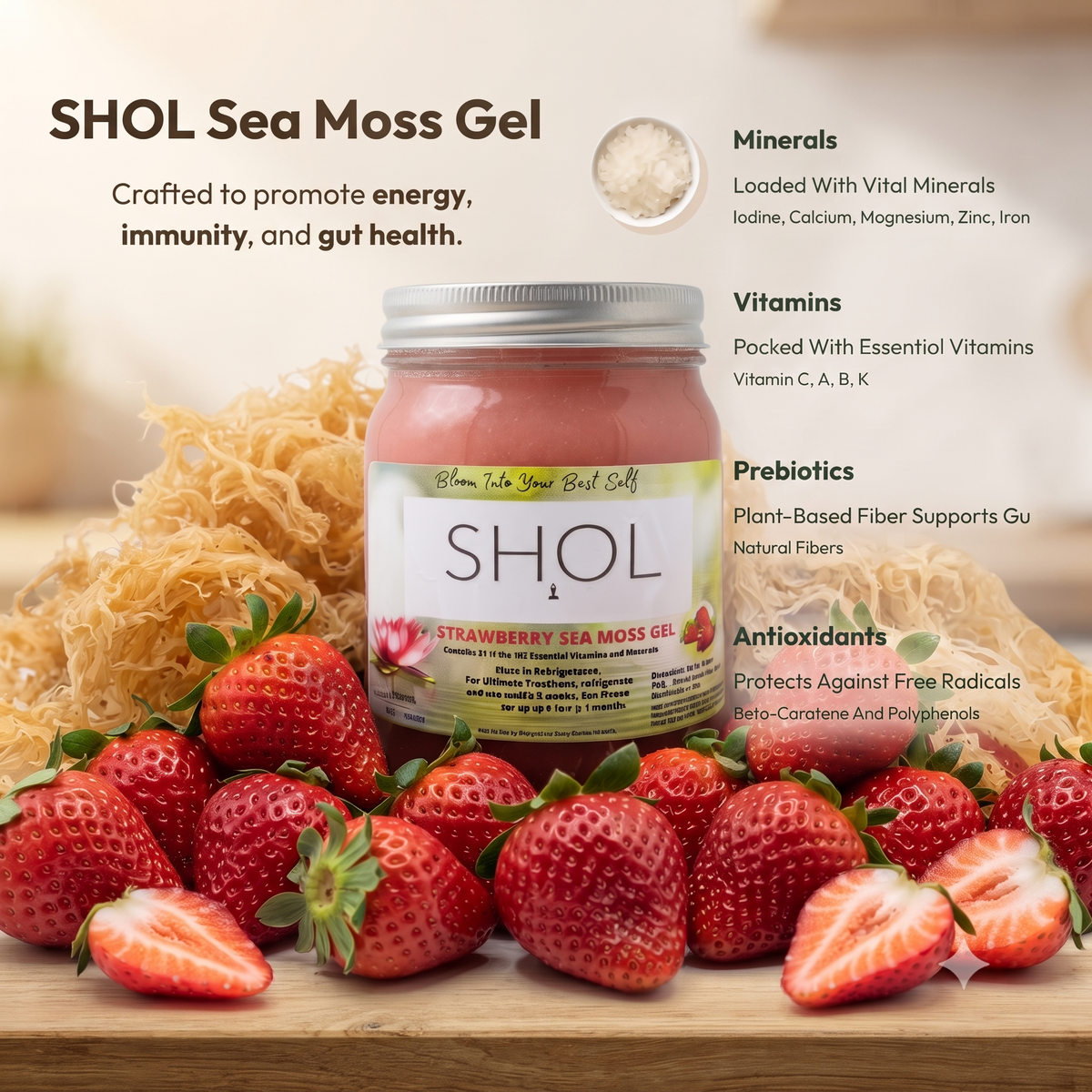 Strawberry Seamoss Gel 16oz