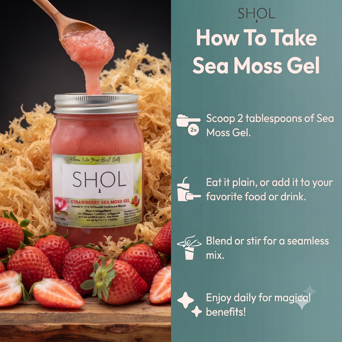 Strawberry Seamoss Gel 16oz